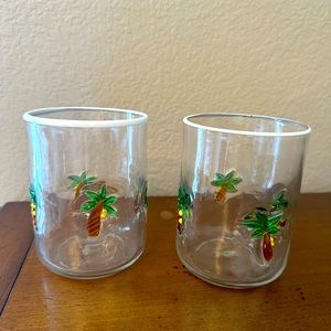 Anthropologie Bonita Palm Tree Juice glasses - Set of 2